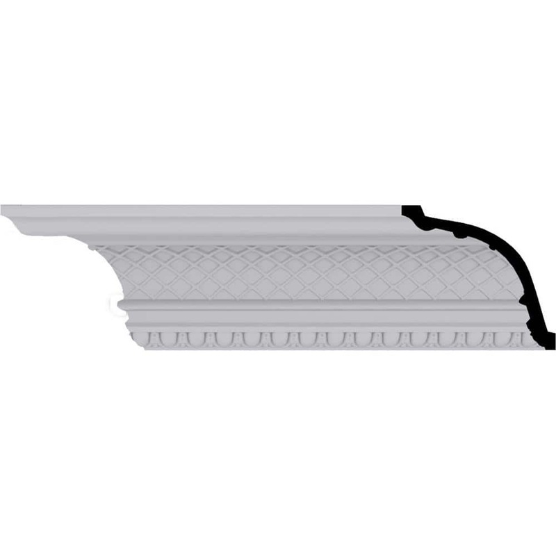 Ekena Millwork 6-3/8 in. x 6 in. x 94-1/2 in. Polyurethane Brighton Crown Moulding