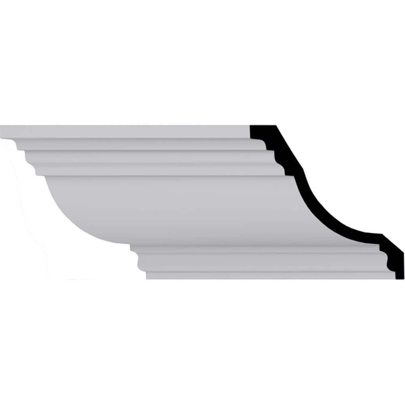 Ekena Millwork 9-7/8 in. x 9-7/8 in. x 94-1/2 in. Polyurethane Claremont Crown Moulding