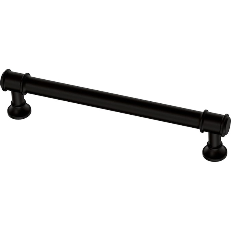 allen + roth Magnus 5-1/16-in (128Mm) Center to Center Matte Black Cylindrical Bar Drawer Pull