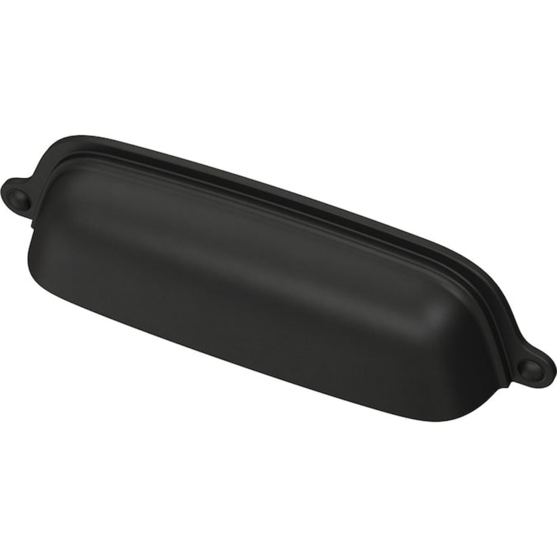 allen + roth Octavius 3-in or 3-3/4-in (76Mm or 96Mm) Center to Center Matte Black Dual Mount Cylindrical Cup Drawer Pull
