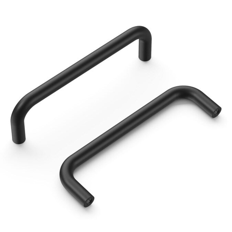Hickory Hardware Wire Pulls 3-3/4-in (96mm) Center to Center Matte Black Rectangular Handle Drawer Pull