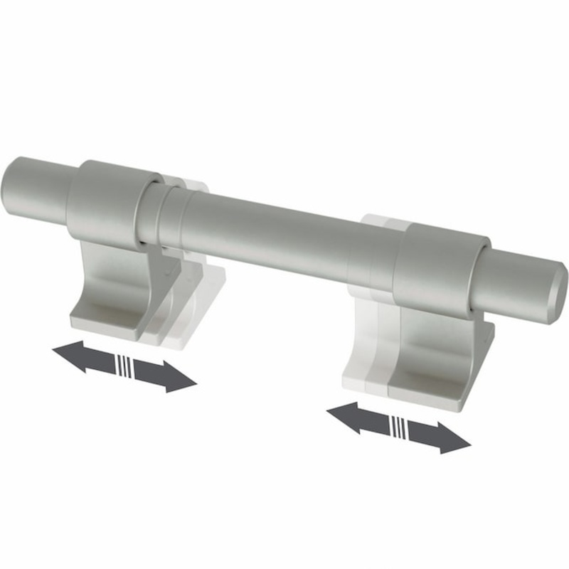 Brainerd Industrial Bar Adjusta-Pull 1-3/8-in to 4-in (35 Mm To 102 mm) Center to Center Satin Nickel (Matte) Adjustable Dual Mount Rectangular Bar Drawer Pull