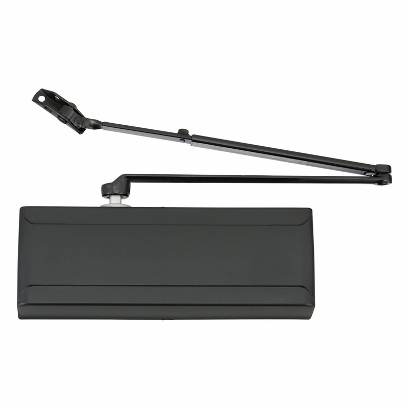 SARGENT Grade 1 Heavy Duty Black Door Closer, Parallel Arm-Mount, 11 13/16 in