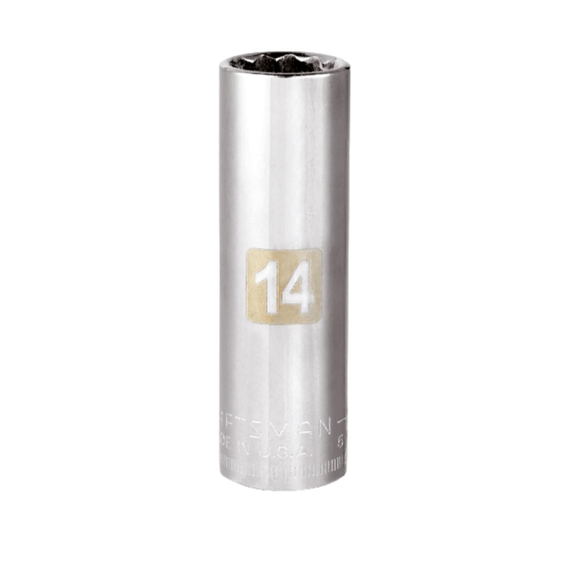 Craftsman 14 mm Metric Deep Socket, 3/8 in. Drive, 12 Point