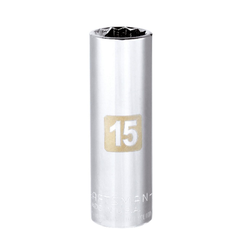 Craftsman 15 mm Metric 12 Point Deep Socket, 3/8 in. Drive