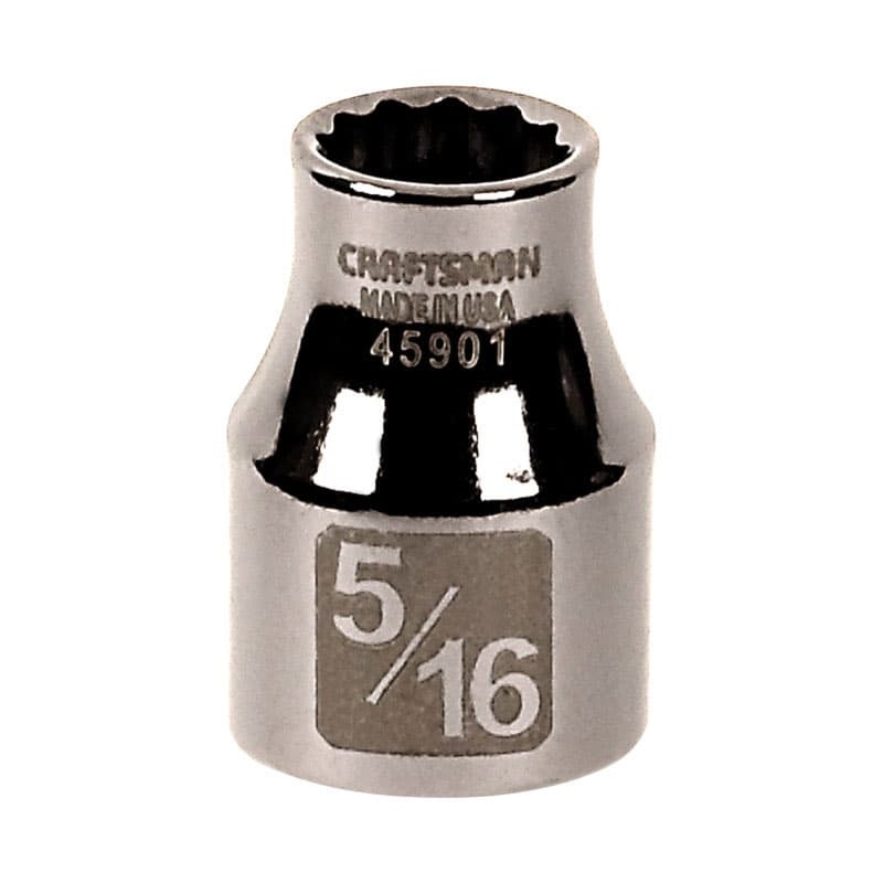 Craftsman SAE 12 Point Standard Socket – 5/16 in. X 3/8 in. Drive