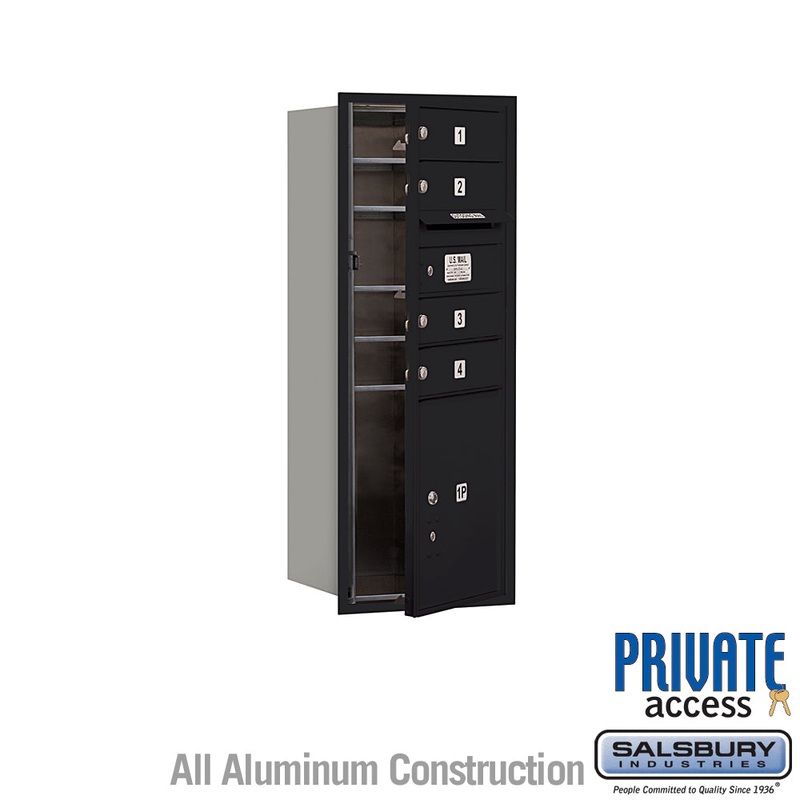 10 Door High Recessed Mounted 4C Horizontal Mailbox with Parcel Locker – Black