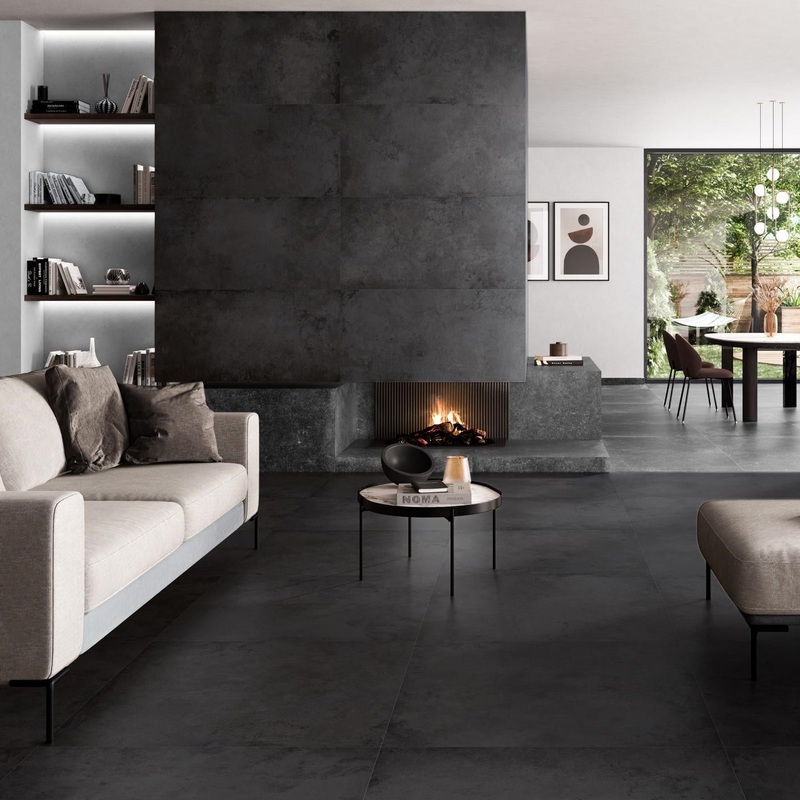 Alloy Coal Matt Porcelain Decor Large Format Tile