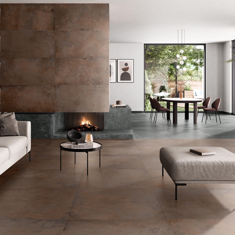 Alloy Copper Semi Polished Porcelain Decor Large Format Tile
