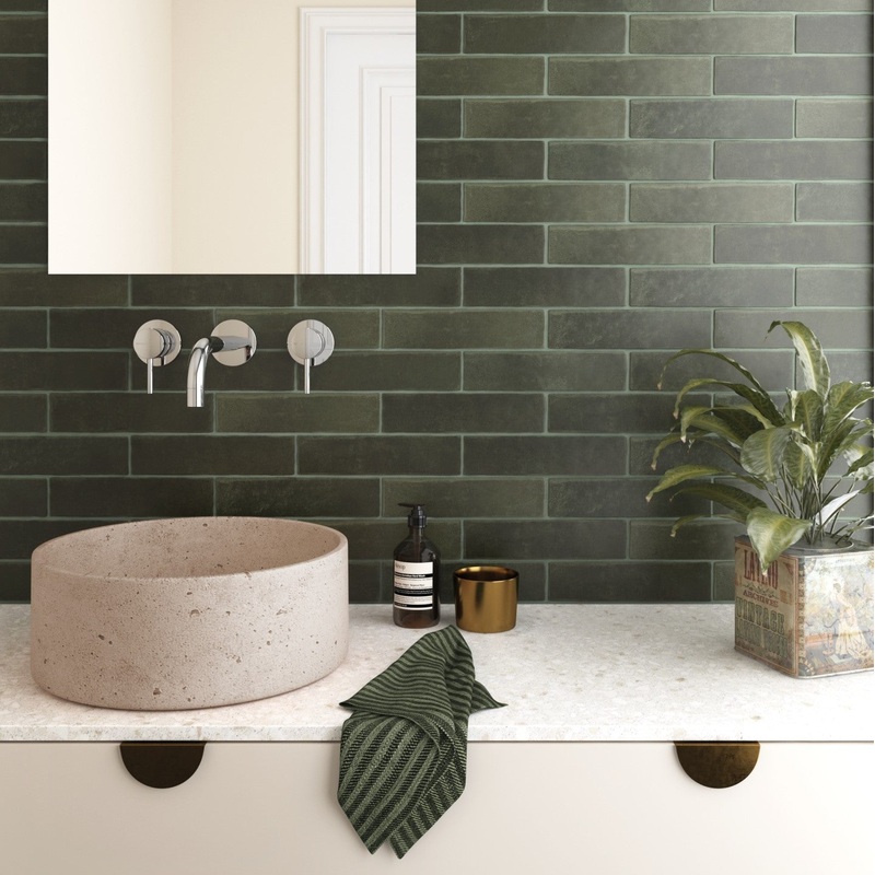 Argile Khaki Subway Porcelain Decor Tile