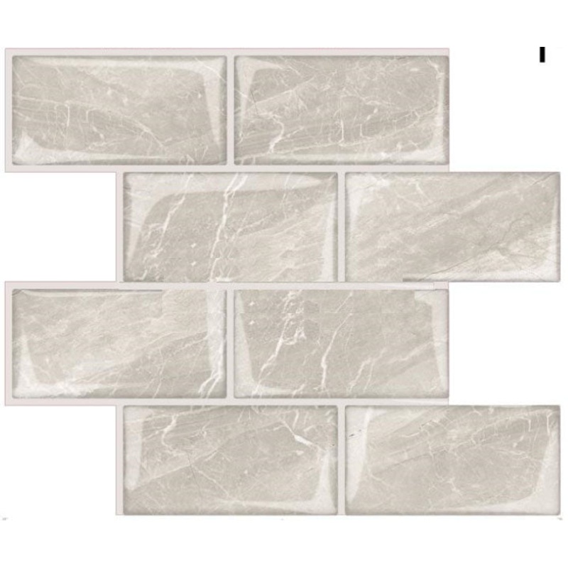 3D Peel & Stick Crema Marfil Cream Metro Gloss Mosaic