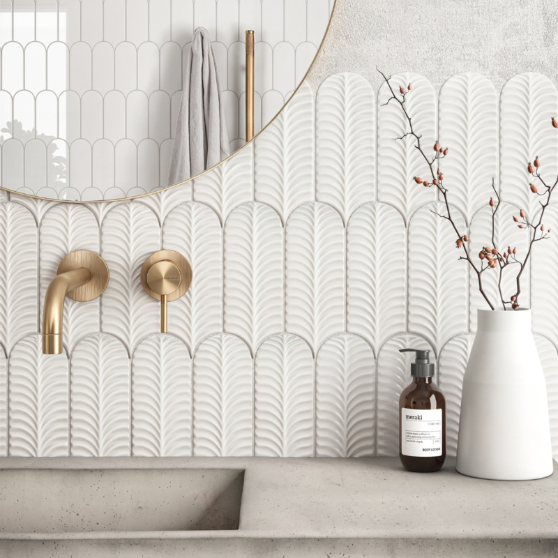 Alma Scale Brillo White Decor Tile
