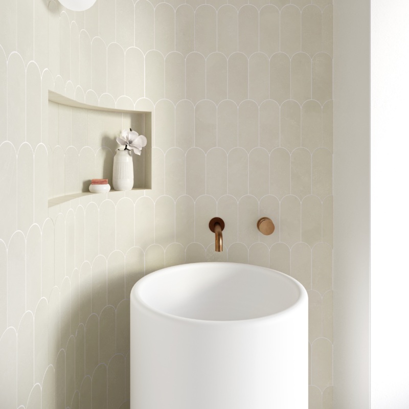 Alure Scale Matt Ivory Decor Tile