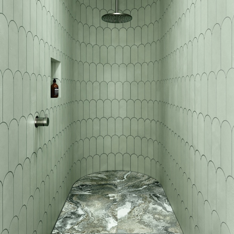 Alure Scale Matt Sage Decor Tile