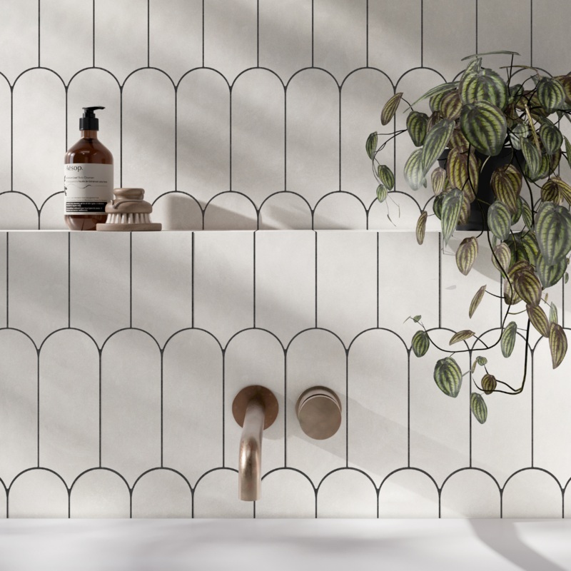 Alure Scale Matt White Decor Tile