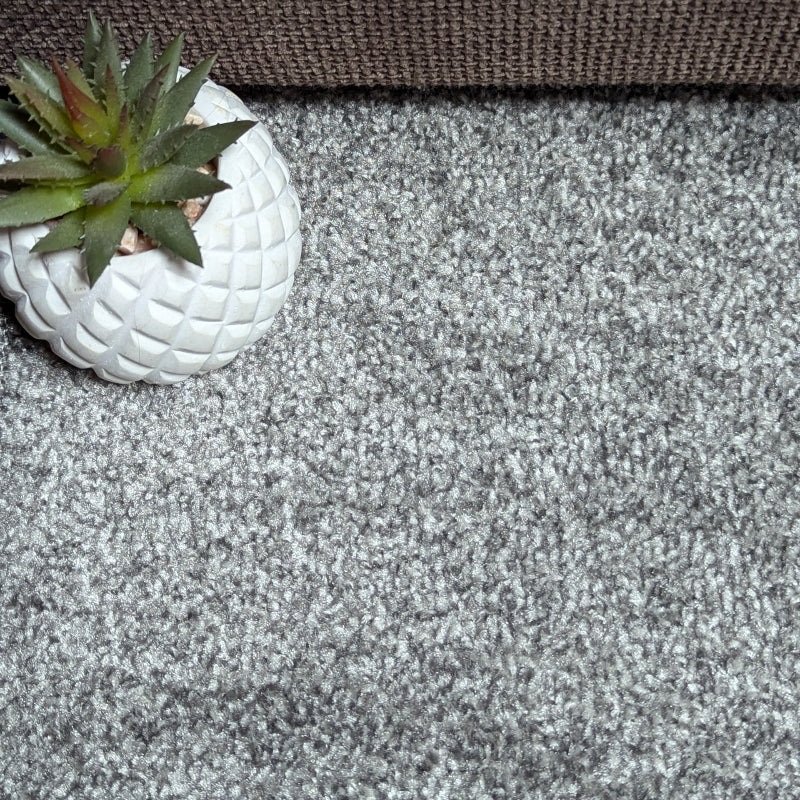 Velo Twist Pewter Carpet Roll End – 4mx3m (12m2)